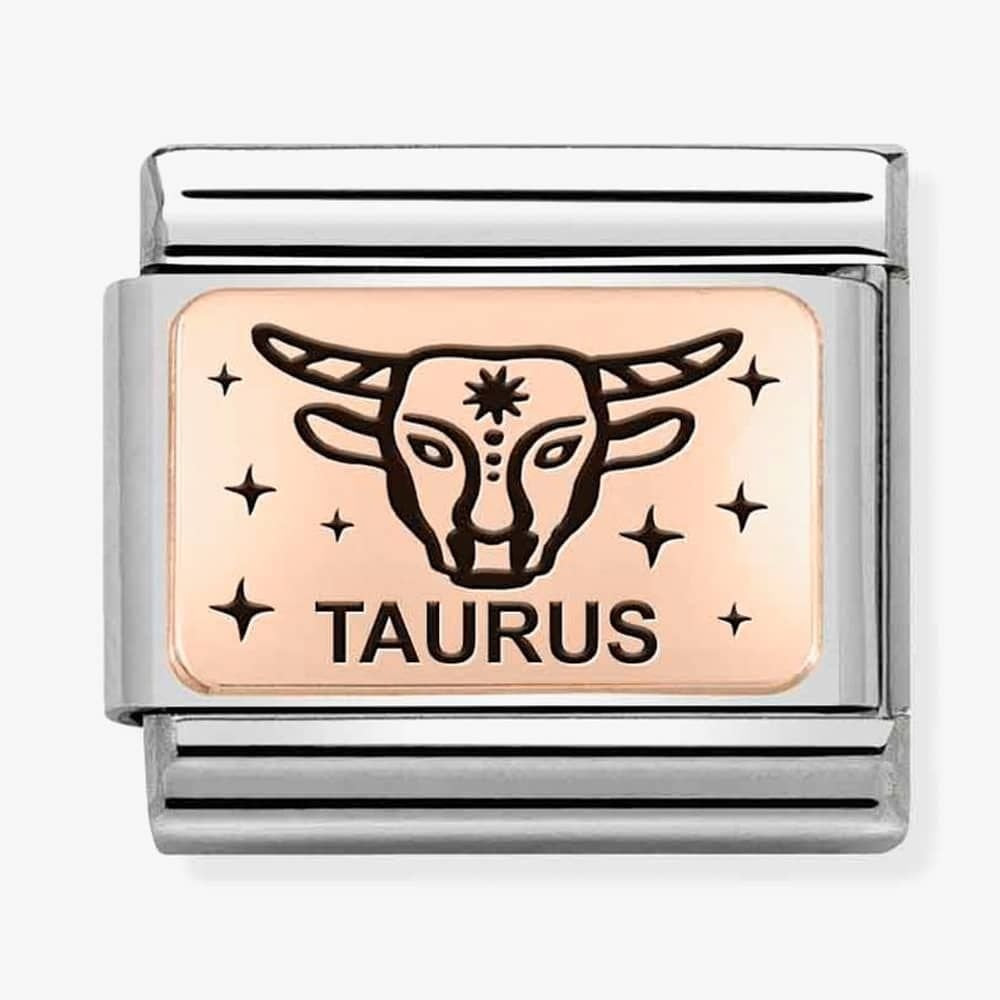 CLASSIC ROSE GOLD PLATE WITH TAURUS SYMBOL & WRITING