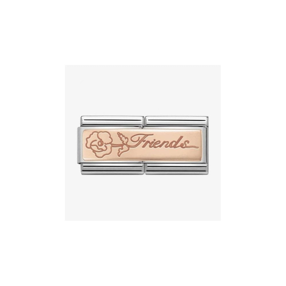 CLASSIC Rose Gold Double Friends With Flower Charm 