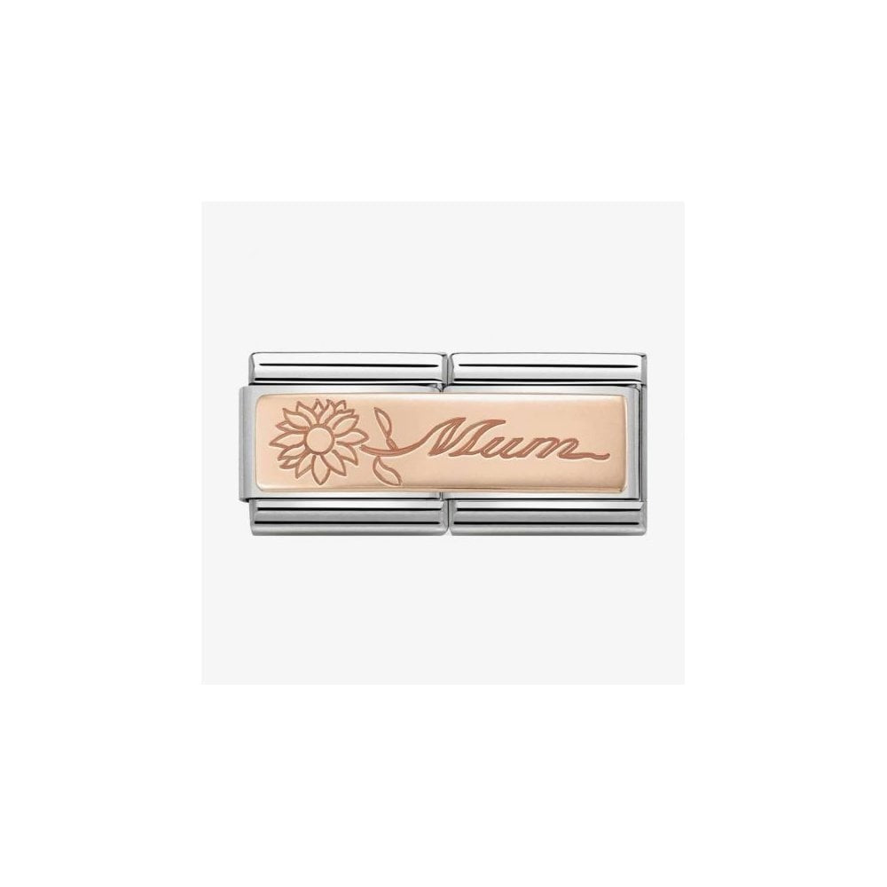 CLASSIC Rose Gold Double Mum With Flower Charm 