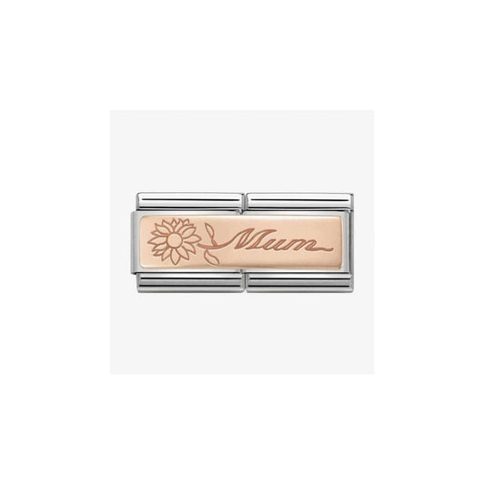 CLASSIC Rose Gold Double Mum With Flower Charm 