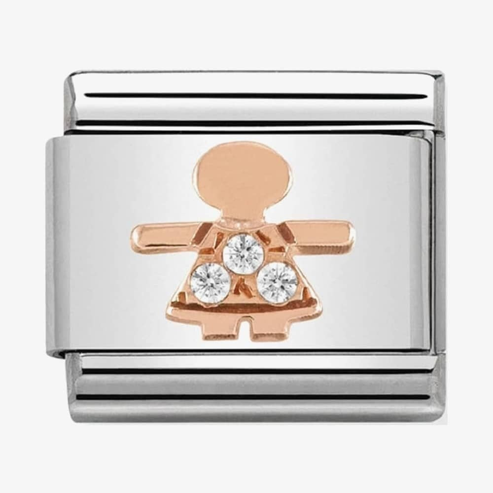CLASSIC Rose Gold Symbols Little Girl Charm
