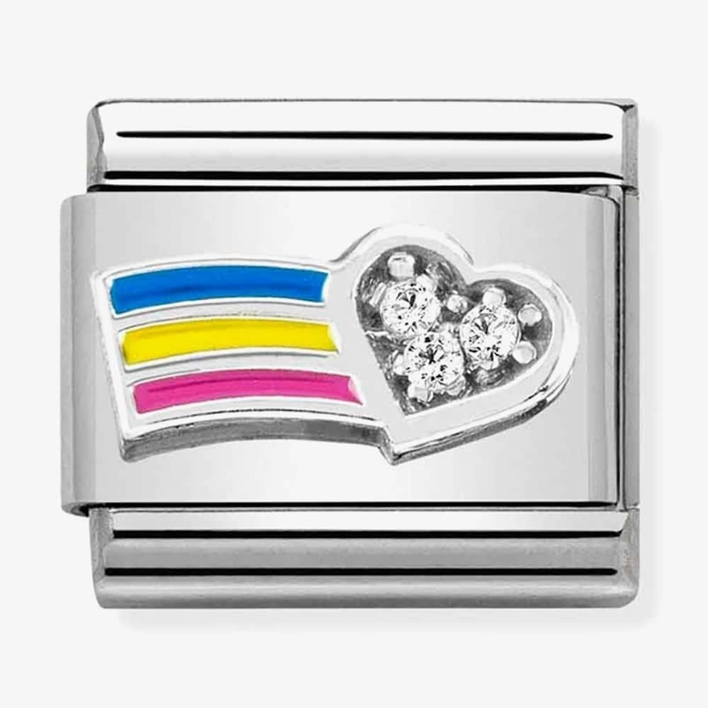 CLASSIC SILVERSHINE MULTICOLOURED RAINBOW & HEART WITH ZIRCONIA