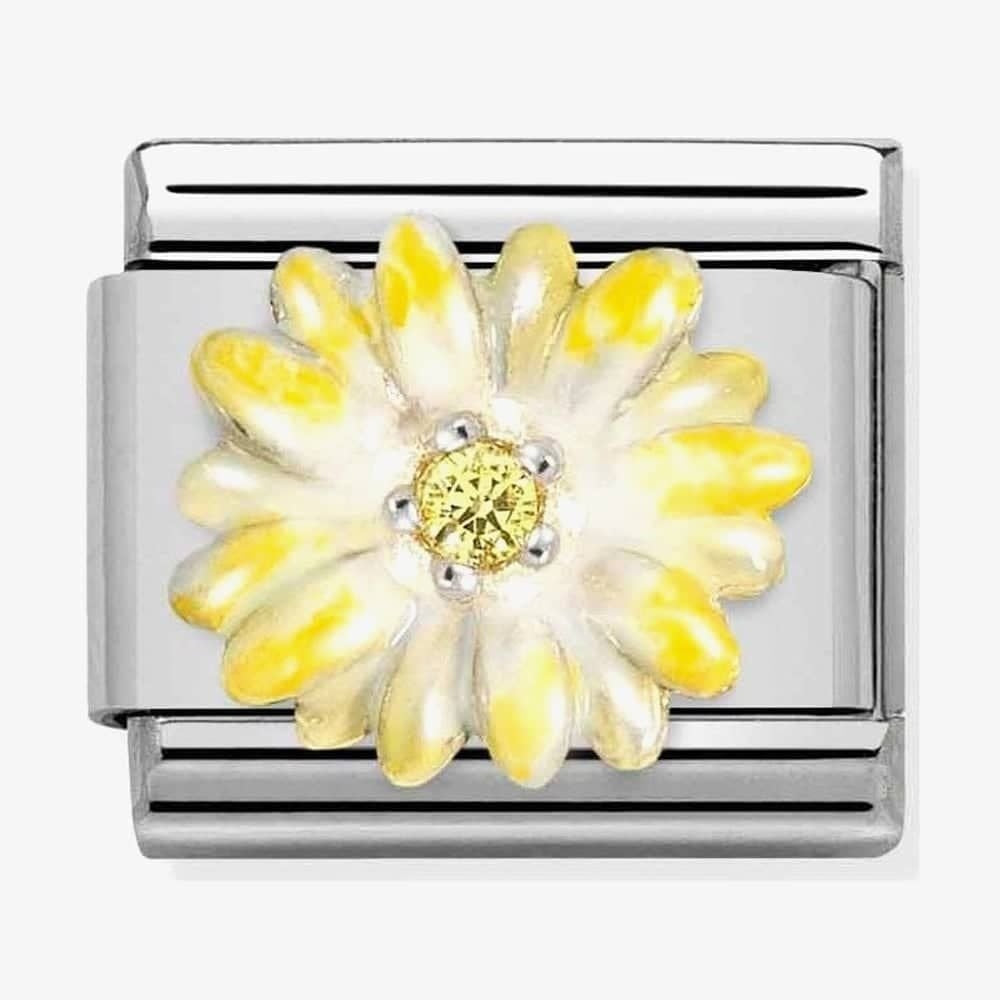 CLASSIC SILVERSHINE YELLOW FLOWER CHARM WITH YELLOW ZIRCONIA
