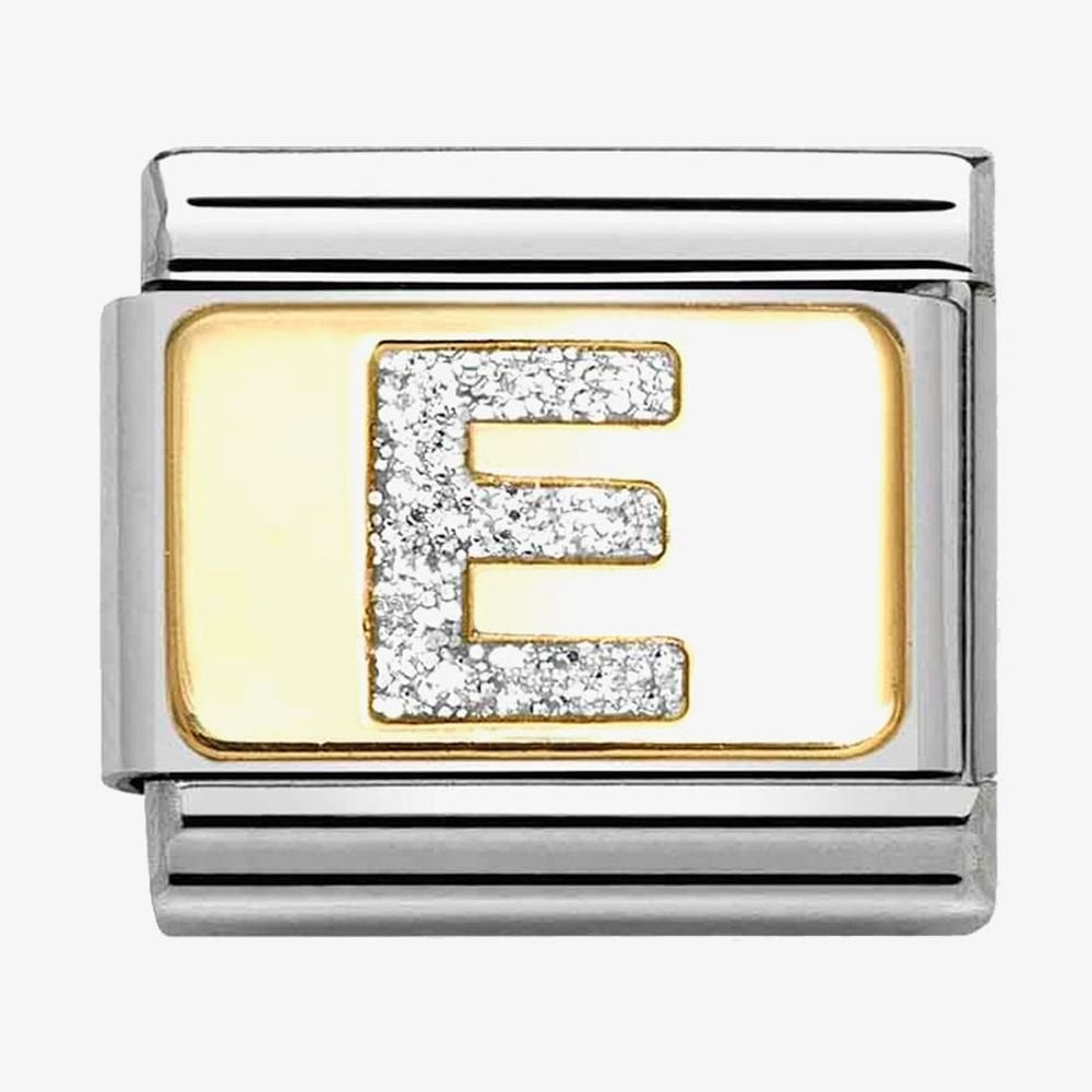 CLASSIC Silver Glitter Letter Charm A - Z