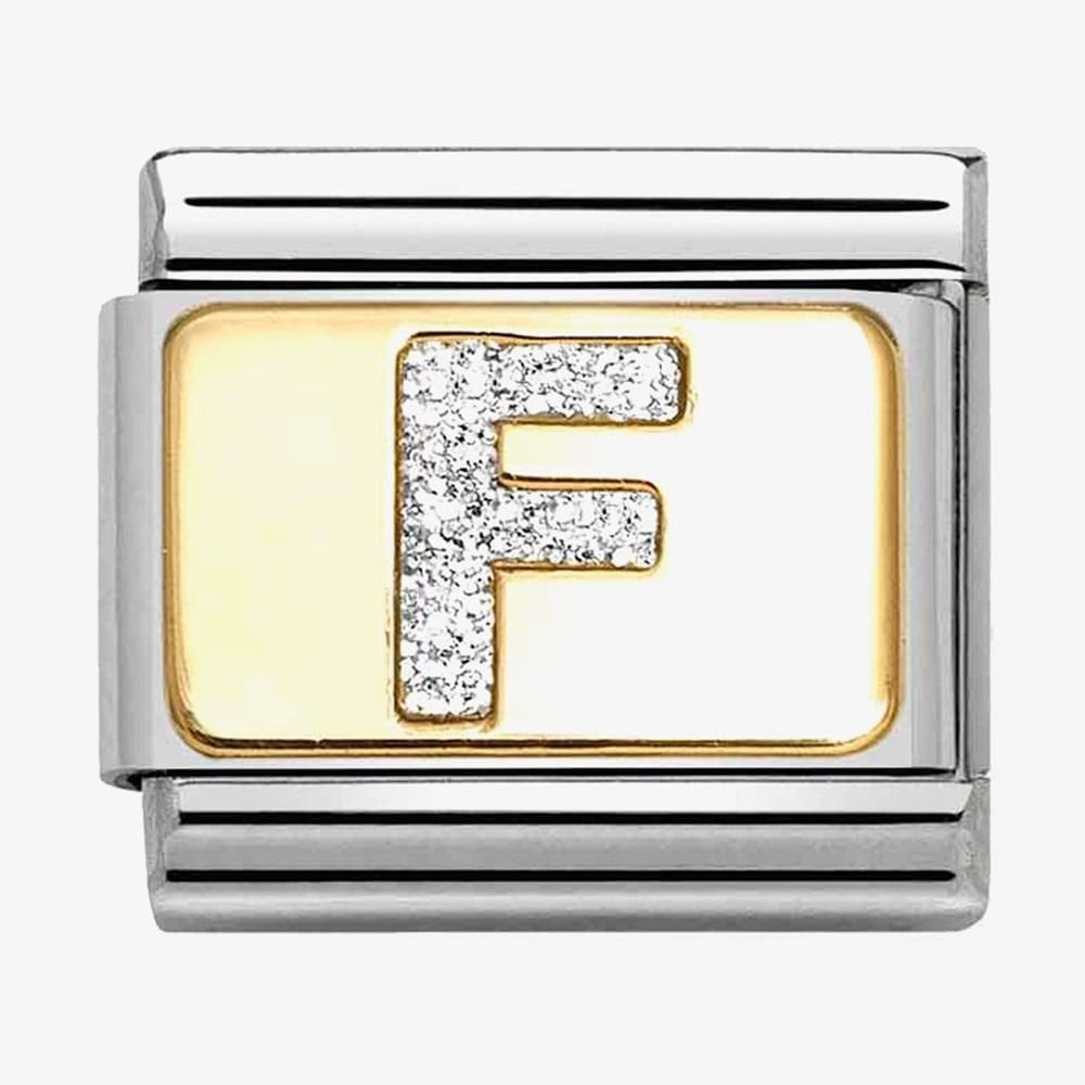 CLASSIC Silver Glitter Letter Charm A - Z