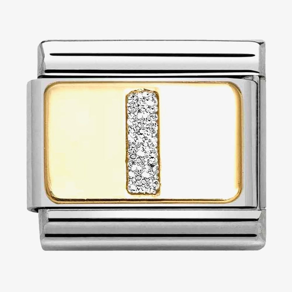 CLASSIC Silver Glitter Letter Charm A - Z