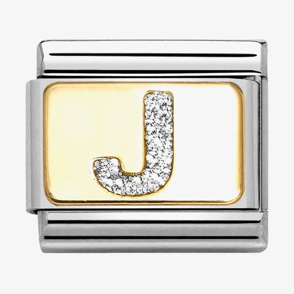 CLASSIC Silver Glitter Letter Charm A - Z