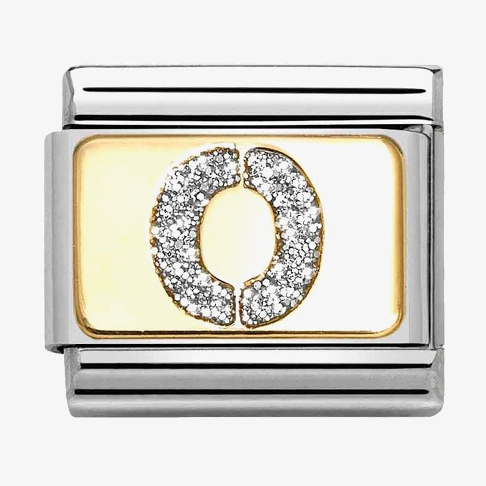 CLASSIC Silver Glitter Letter Charm A - Z