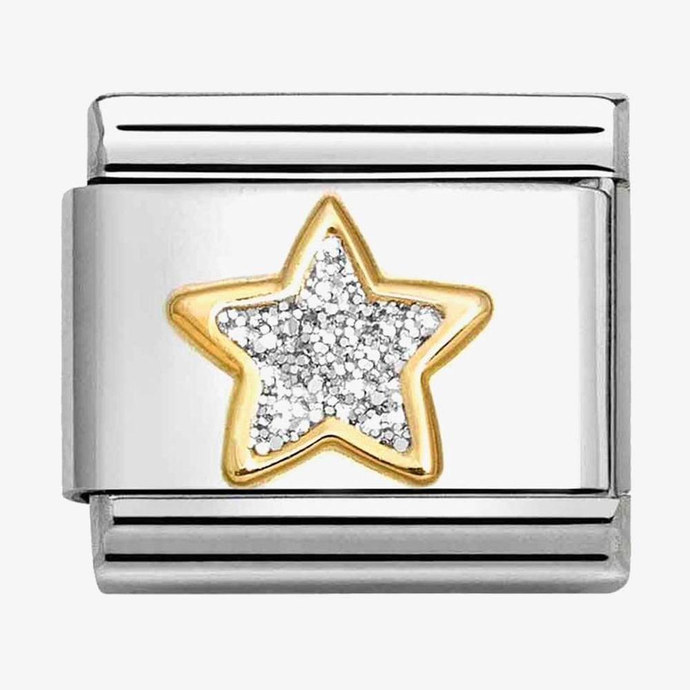 CLASSIC Silver Glitter Star Charm