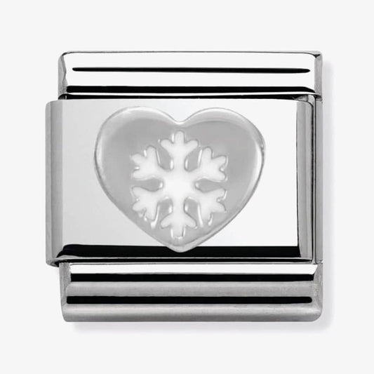 CLASSIC Silvershine Christmas Heart and Snowflake Charm