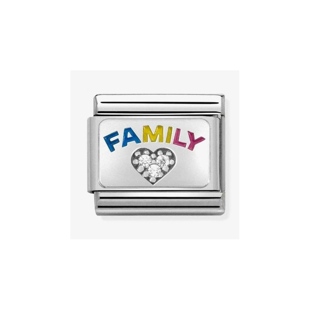 CLASSIC Silvershine Family Zirconia Heart Charm