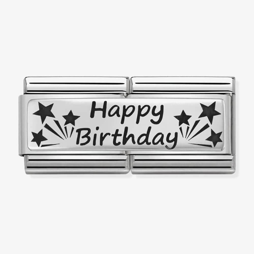 CLASSIC Silvershine Happy Birthday Double Charm