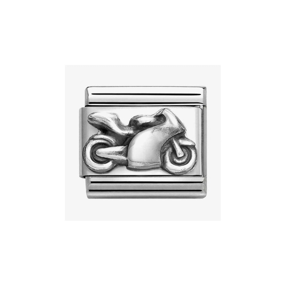 CLASSIC Silvershine Oxidised Motorbike Charm
