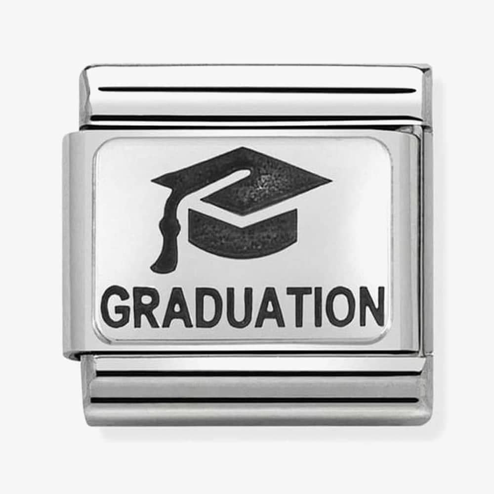 CLASSIC Silvershine Oxidised Plates Graduation Hat Charm