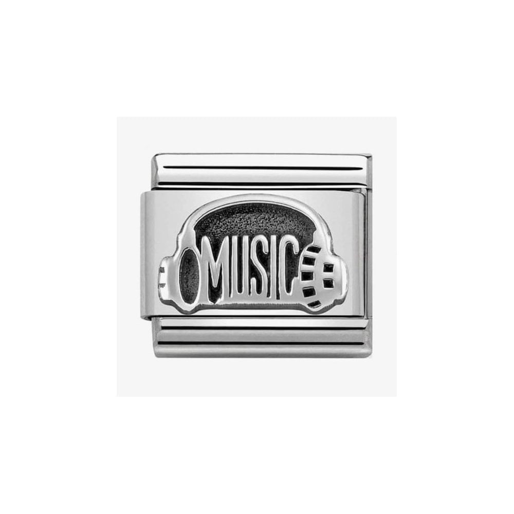 CLASSIC Silvershine Oxidised Symbols Headphones With Music Charm