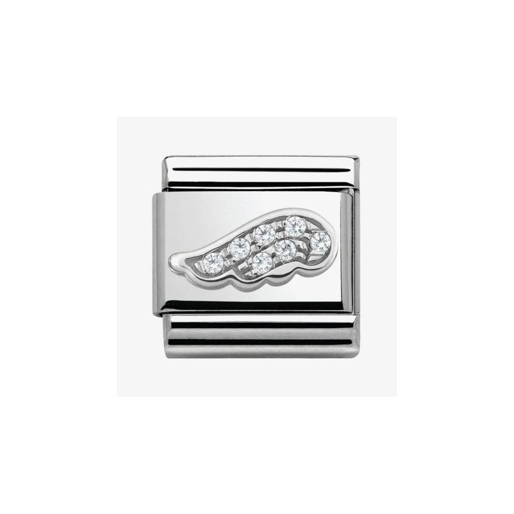 CLASSIC Silvershine Oxidised White Wing Charm