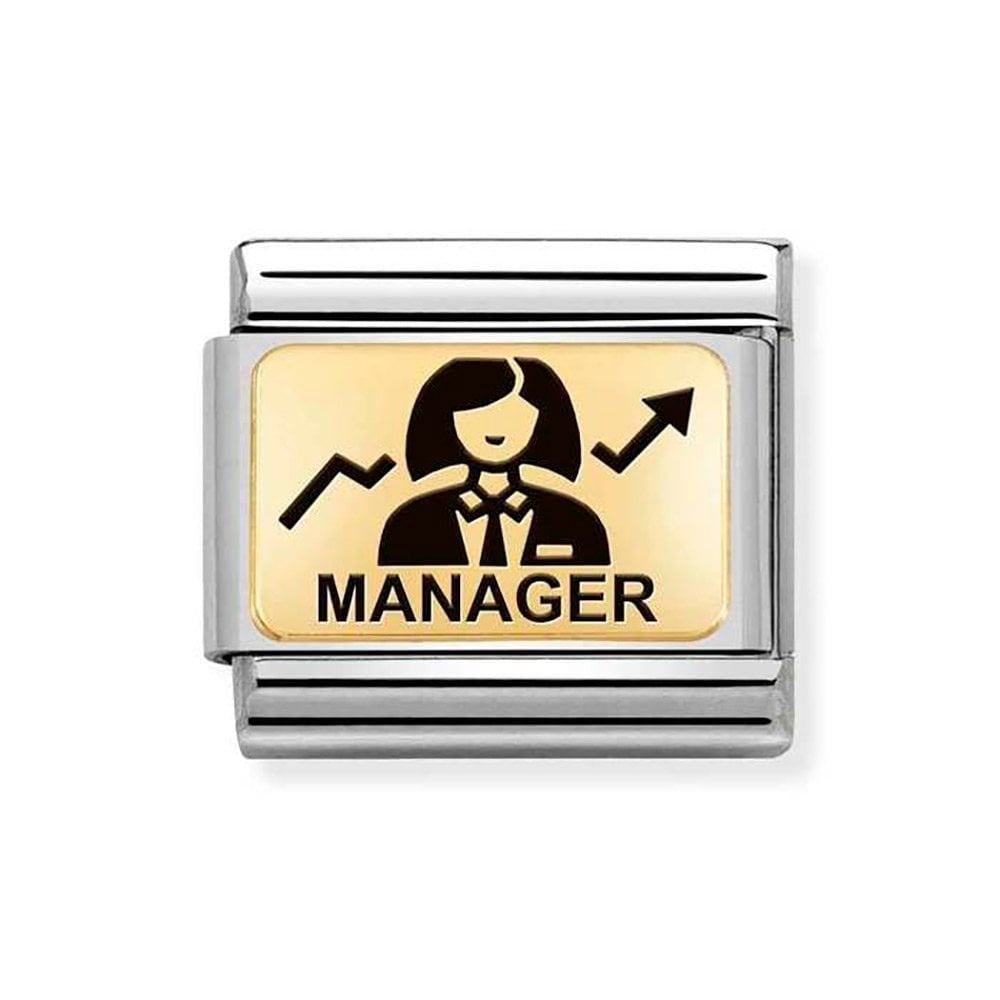CLASSIC Steel and Gold 'FEMALE MANAGER' Charm