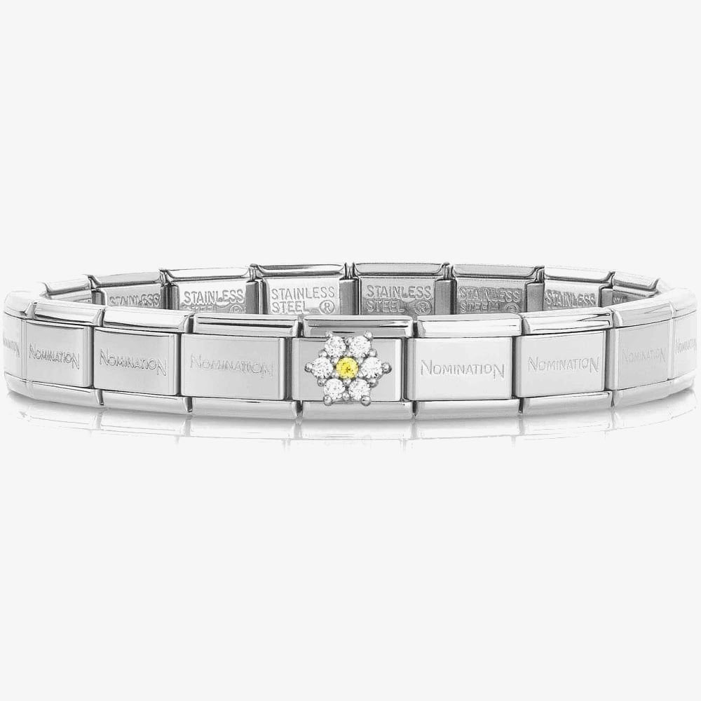 CLASSIC YELLOW & WHITE ZIRCONIA FLOWER CHARM