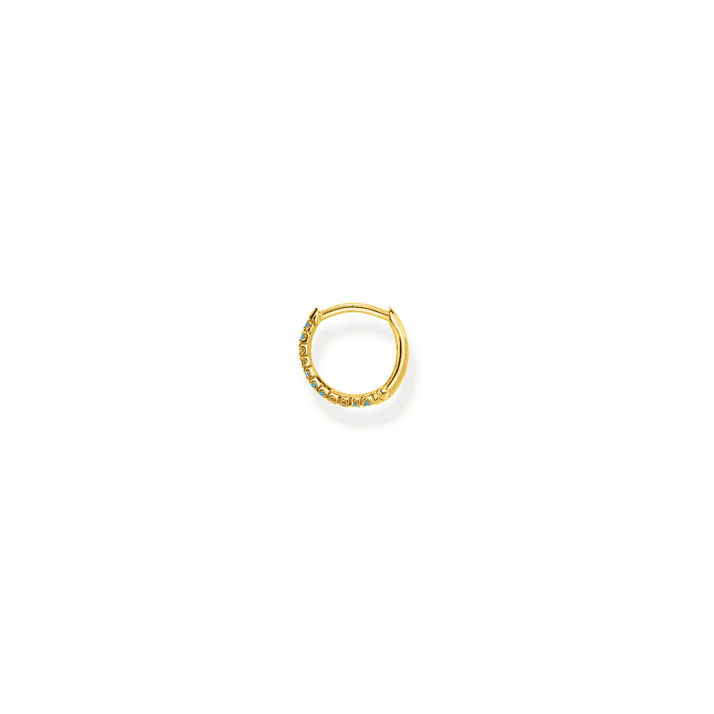 COLOURFUL STONE 18CT GOLD ON SILVER HOOP EARRINGS