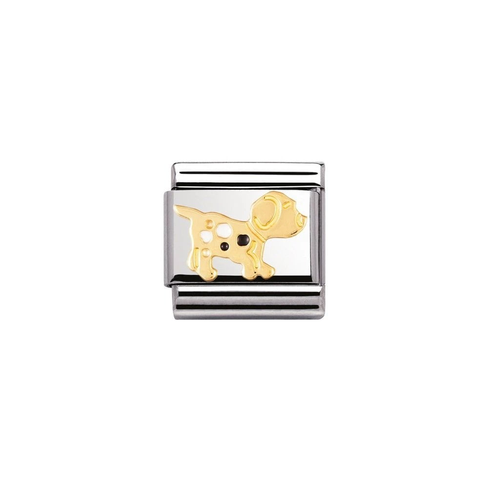 COMPOSABLE CLASSIC LINK BLACK AND WHITE DOG CHARM