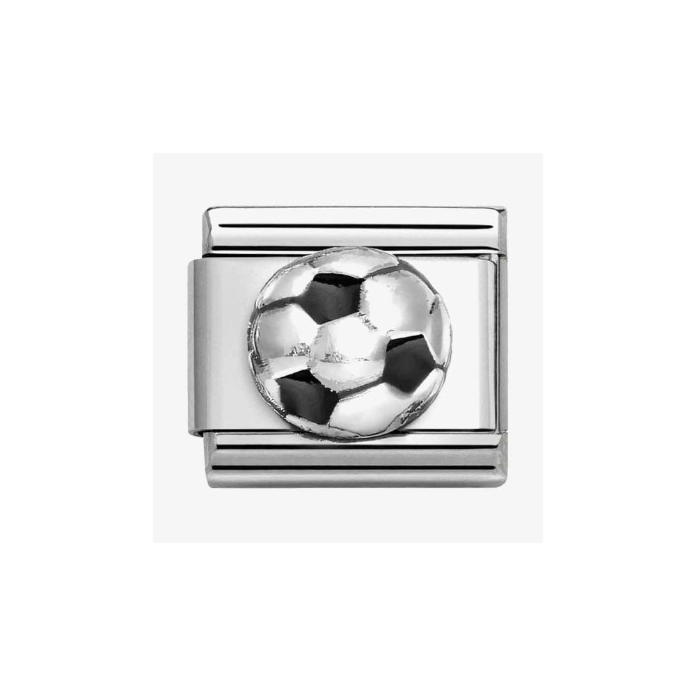 COMPOSABLE CLASSIC LINK, FOOTBALL, BLACK ENAMEL CHARM