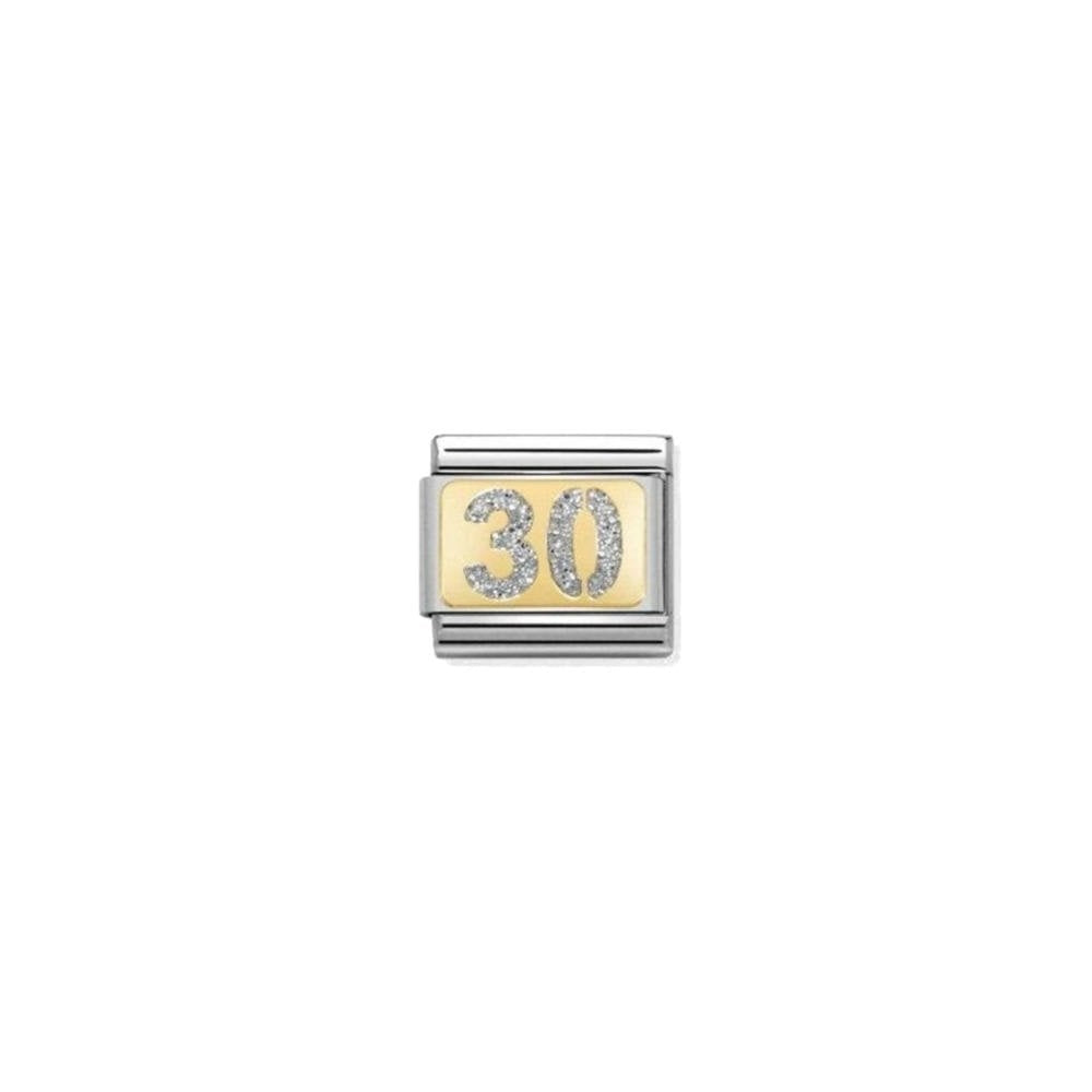 COMPOSABLE CLASSIC LINK GLITTER NUMBER 30 CHARM