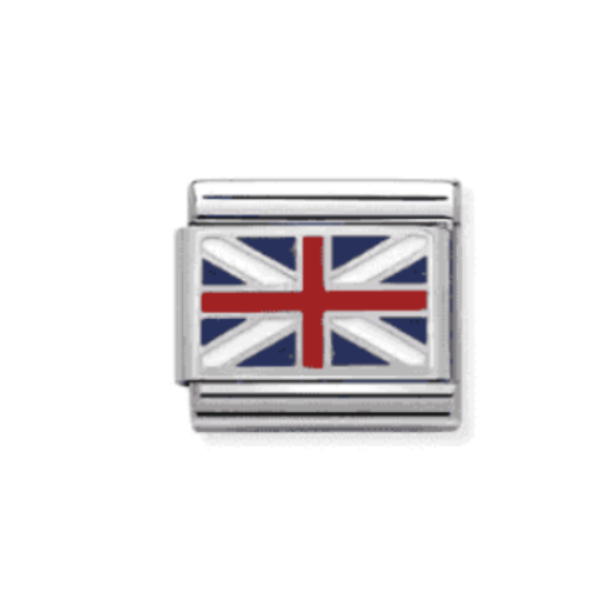 COMPOSABLE CLASSIC LINK GREAT BRITAIN FLAG IN SILVER