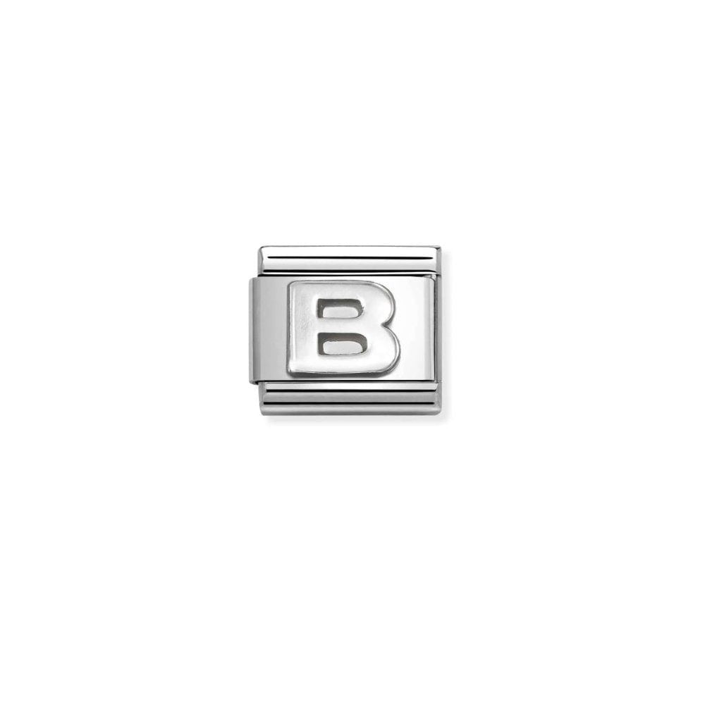 COMPOSABLE CLASSIC LINK, LETTER B, SILVER CHARM
