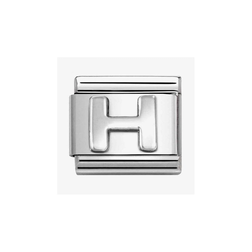 COMPOSABLE CLASSIC LINK, LETTER H, SILVER CHARM