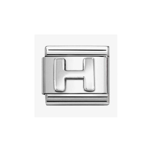 COMPOSABLE CLASSIC LINK, LETTER H, SILVER CHARM