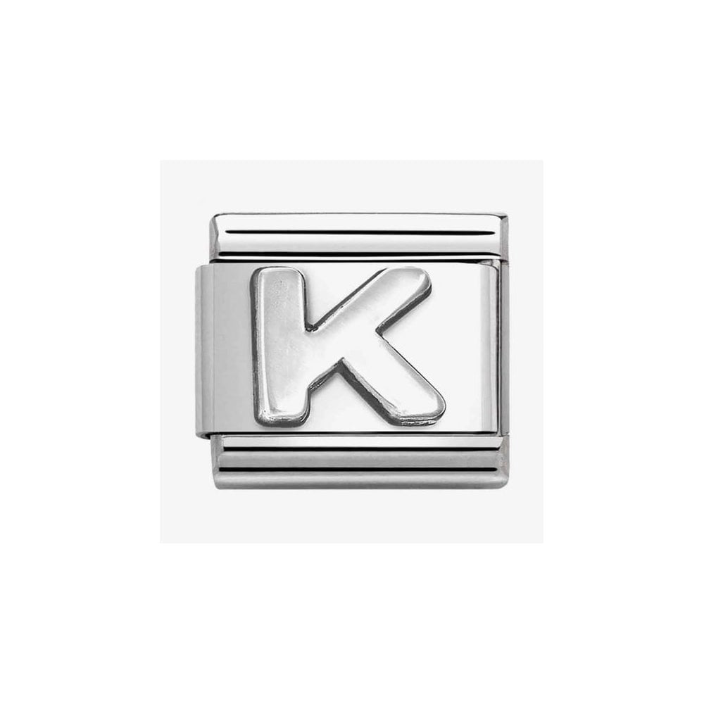COMPOSABLE CLASSIC LINK, LETTER K, SILVER CHARM