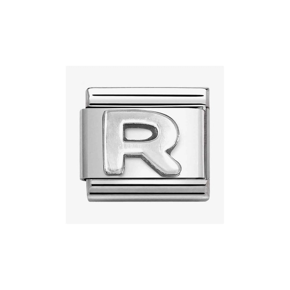 COMPOSABLE CLASSIC LINK, LETTER R, SILVER CHARM