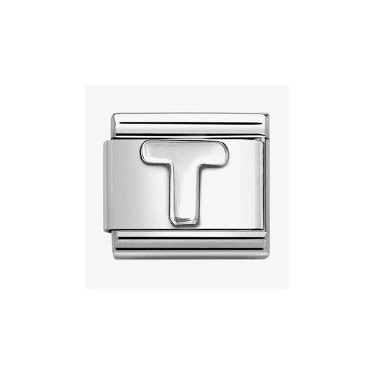 COMPOSABLE CLASSIC LINK, LETTER T, SILVER CHARM