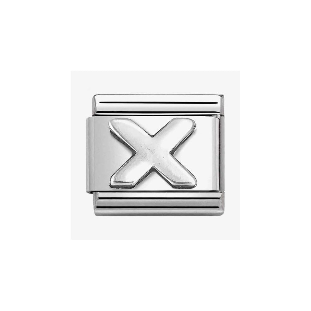 COMPOSABLE CLASSIC LINK, LETTER X, SILVER CHARM