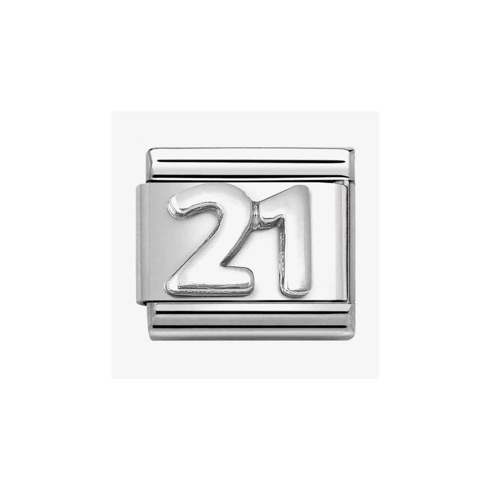 COMPOSABLE CLASSIC LINK, NUMBER 21, SILVER CHARM