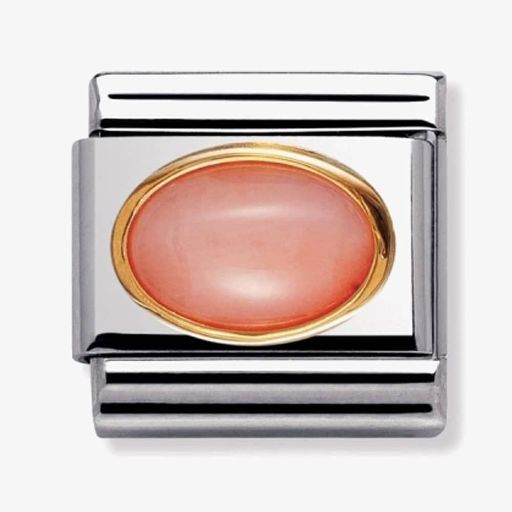 COMPOSABLE CLASSIC LINK PINK CORAL OVAL IN 18K GOLD