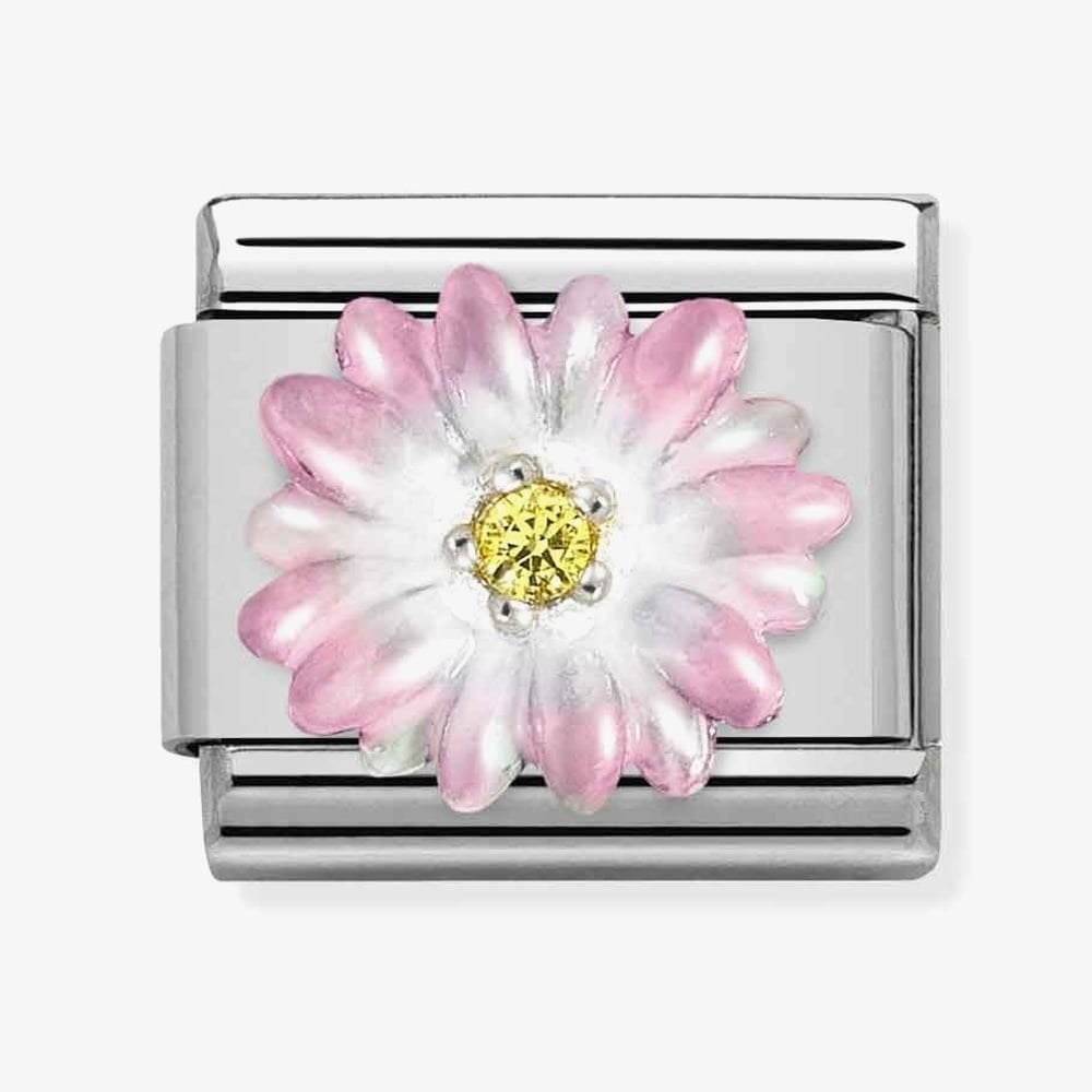 COMPOSABLE CLASSIC LINK, PINK FLOWER CHARM