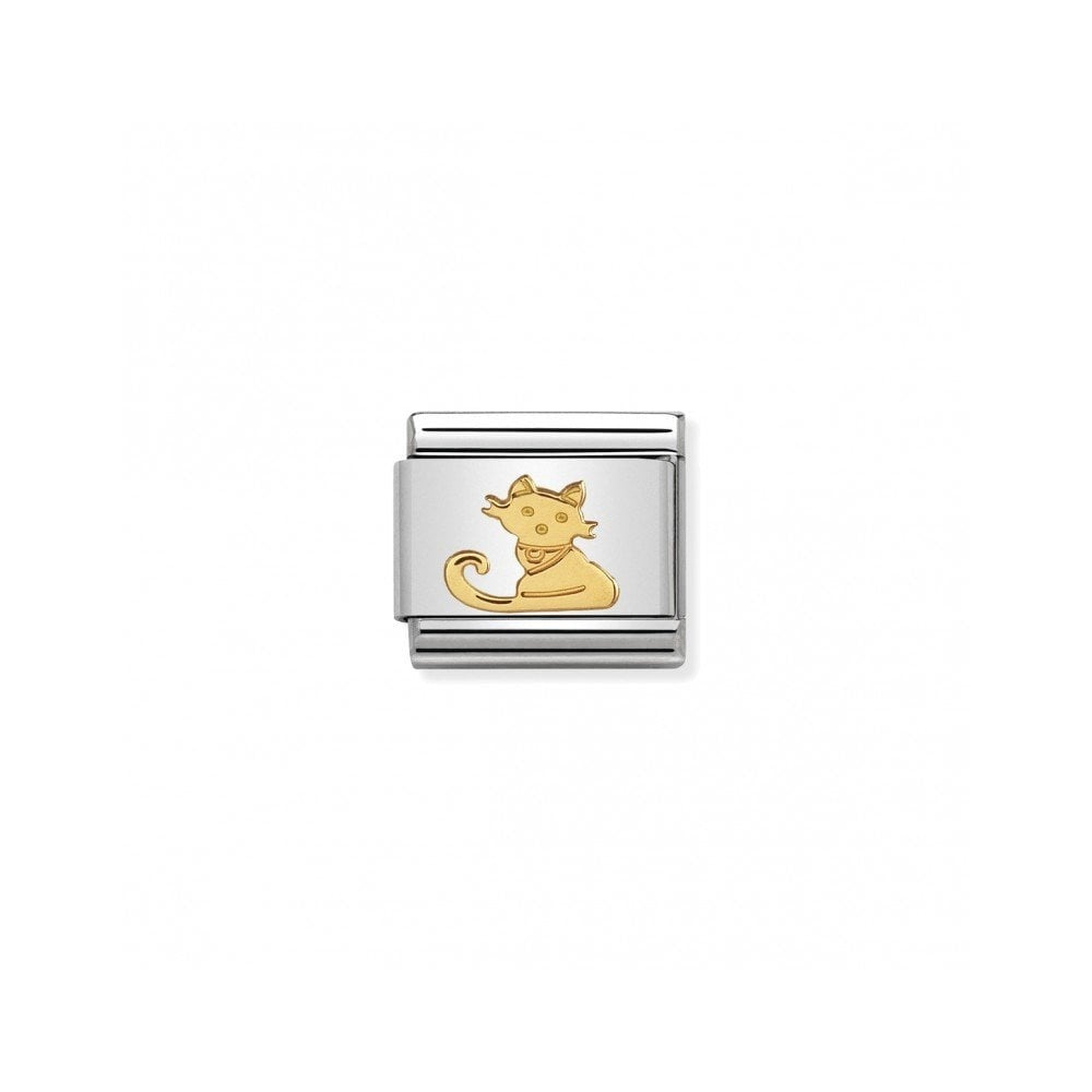 COMPOSABLE CLASSIC LINK WITH GOLD SITTING CAT
