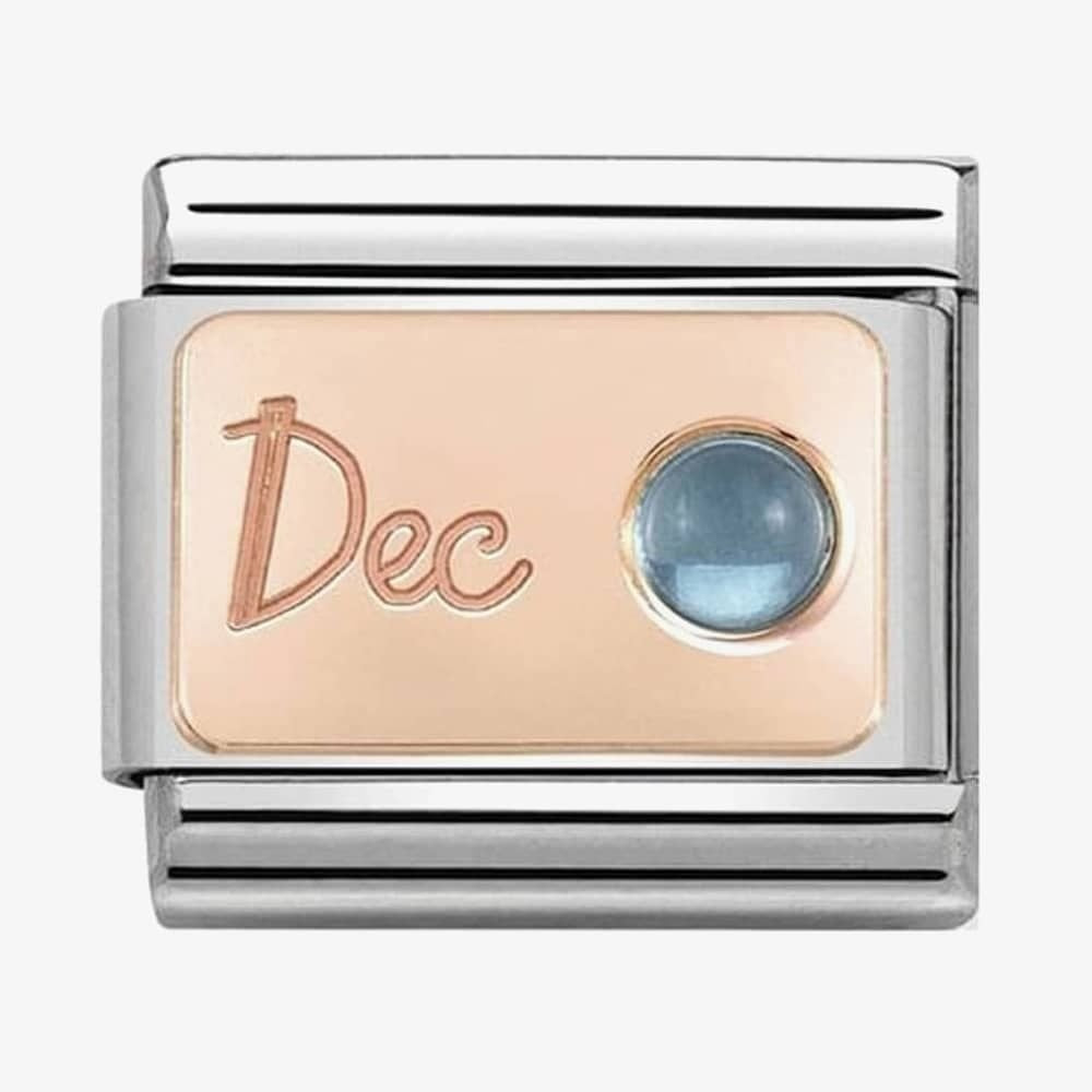COMPOSABLE CLASSIC ROSE GOLD DECEMBER LIGHT BLUE TOPAZ BIRTHSTONE CHARM