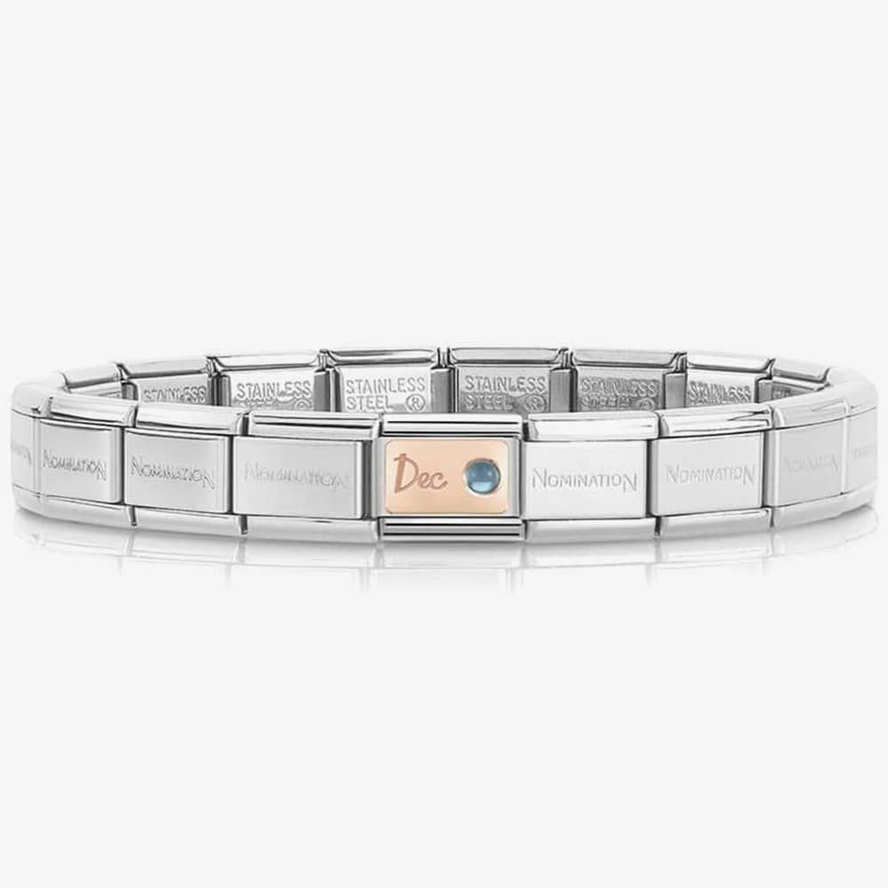 COMPOSABLE CLASSIC ROSE GOLD DECEMBER LIGHT BLUE TOPAZ BIRTHSTONE CHARM