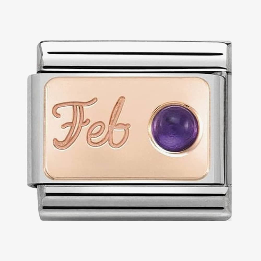 COMPOSABLE CLASSIC ROSE GOLD FEBRUARY AMETHYST BIRTHSTONE CHARM