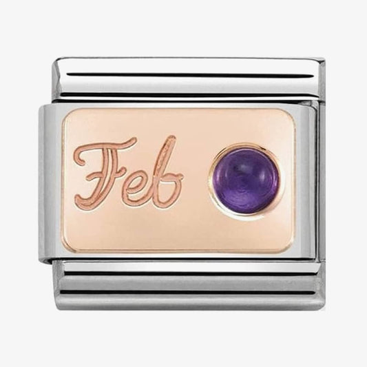 COMPOSABLE CLASSIC ROSE GOLD FEBRUARY AMETHYST BIRTHSTONE CHARM