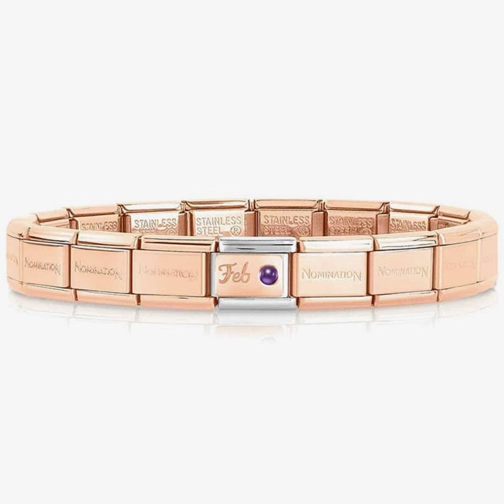 COMPOSABLE CLASSIC ROSE GOLD FEBRUARY AMETHYST BIRTHSTONE CHARM