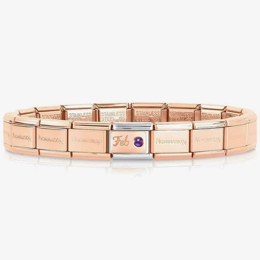 COMPOSABLE CLASSIC ROSE GOLD FEBRUARY AMETHYST BIRTHSTONE CHARM