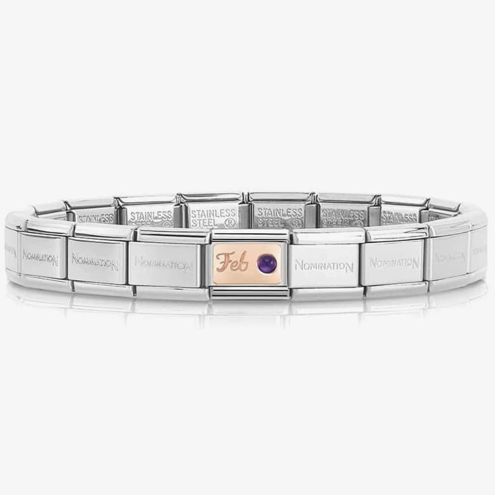COMPOSABLE CLASSIC ROSE GOLD FEBRUARY AMETHYST BIRTHSTONE CHARM