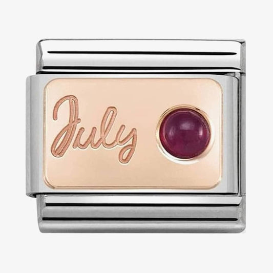 COMPOSABLE CLASSIC ROSE GOLD JULY RUBY BIRTHSTONE CHARM