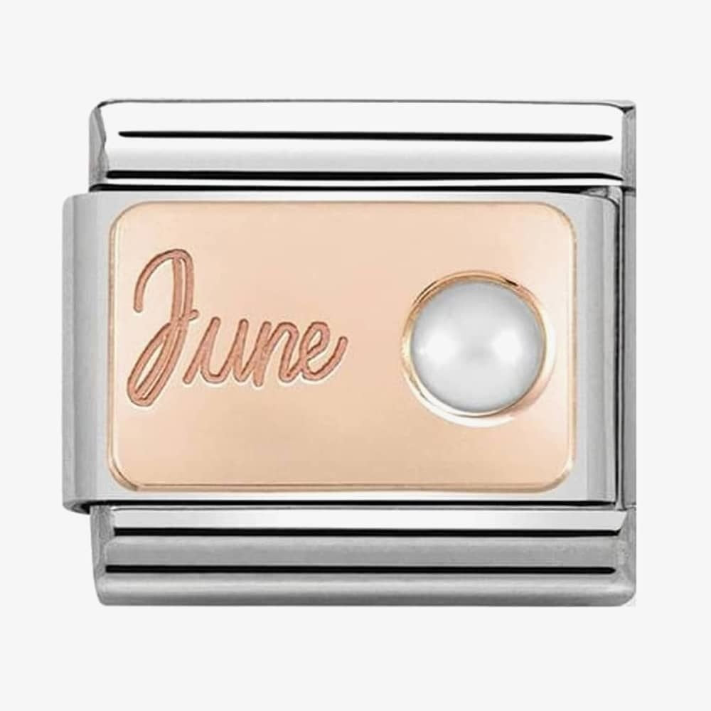 COMPOSABLE CLASSIC ROSE GOLD JUNE WHITE PEARL BIRTHSTONE CHARM