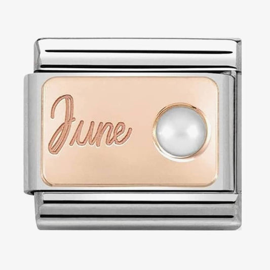 COMPOSABLE CLASSIC ROSE GOLD JUNE WHITE PEARL BIRTHSTONE CHARM