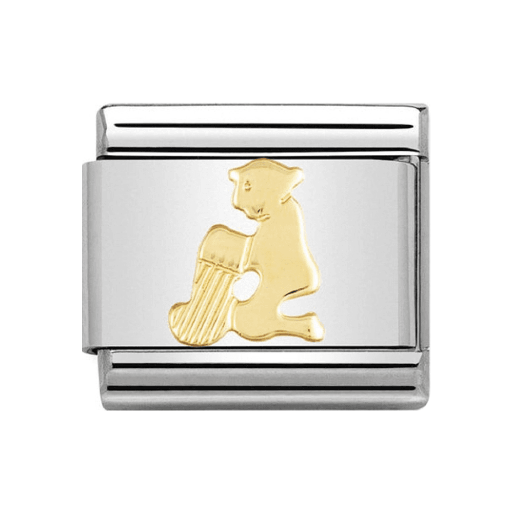 COMPOSABLE Classic AQUARIUS ZODIAC charm in stainless steel with 18k gold