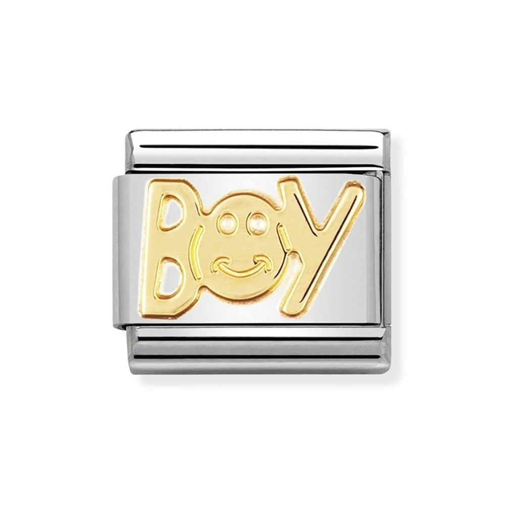 COMPOSABLE Classic BOY charm in stainless steel with 18k gold